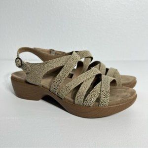 Dansko Lolita Pebbled Leather Strappy Sandals